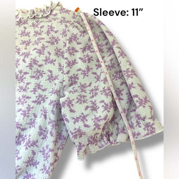 Mi Ami Francesca's - Women's Purple/White‎ Floral Top (M) EUC - Picture 4 of 9